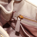 Miu Miu Ribbon Hand Bag Leather 2way Beige Gold Auth 184677M-26
