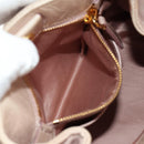 Miu Miu Ribbon Hand Bag Leather 2way Beige Gold Auth 184677M-27
