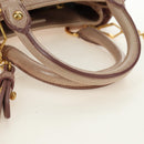 Miu Miu Ribbon Hand Bag Leather 2way Beige Gold Auth 184677M-7