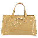 LOUIS VUITTON Vernis Wilshire PM Hand Bag Rose Flow Lantern M91642 Auth 184679-13