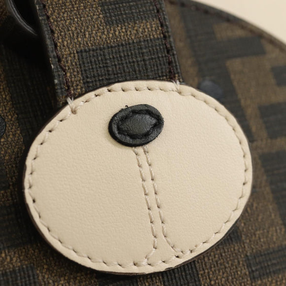 FENDI Zucca Canvas Best Friends Forever Coin Purse Brown Black Auth 184682M