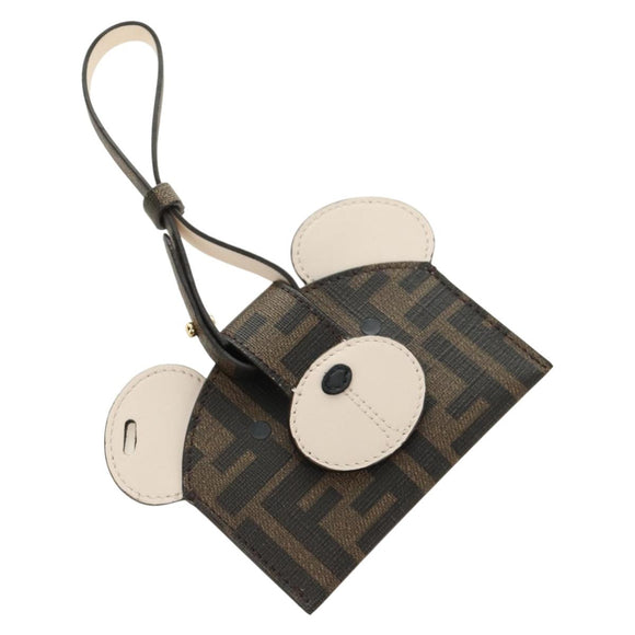 FENDI Zucca Canvas Best Friends Forever Coin Purse Brown Black Auth 184682M
