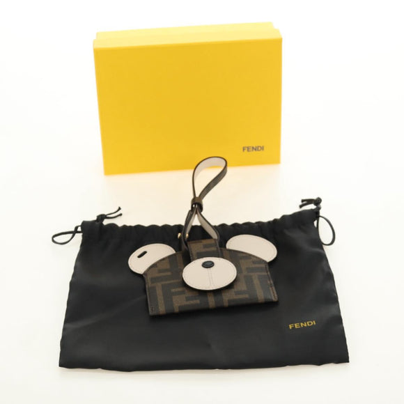 FENDI Zucca Canvas Best Friends Forever Coin Purse Brown Black Auth 184682M
