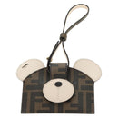 FENDI Zucca Canvas Best Friends Forever Coin Purse Brown Black Auth 184682M-13