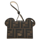 FENDI Zucca Canvas Best Friends Forever Coin Purse Brown Black Auth 184682M-2