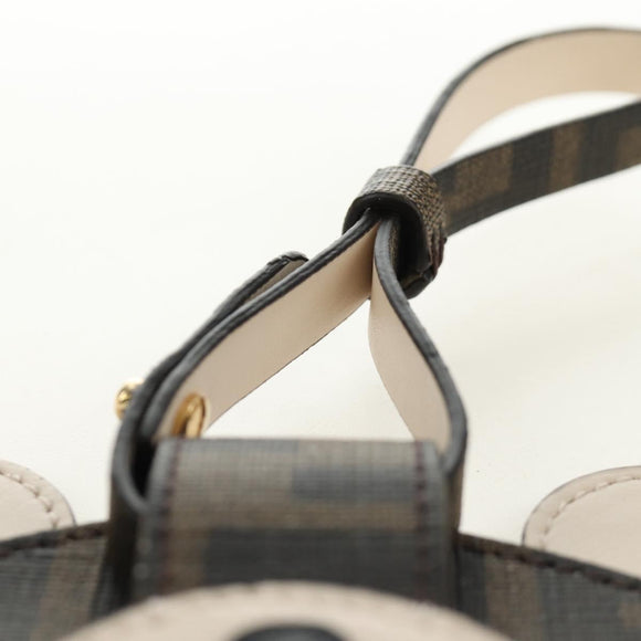FENDI Zucca Canvas Best Friends Forever Coin Purse Brown Black Auth 184682M