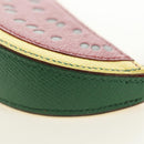 HERMES Watermelon Coin Purse Leather Red Auth 184685M-11