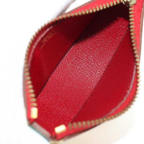 HERMES Watermelon Coin Purse Leather Red Auth 184685M