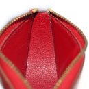 HERMES Watermelon Coin Purse Leather Red Auth 184685M-17