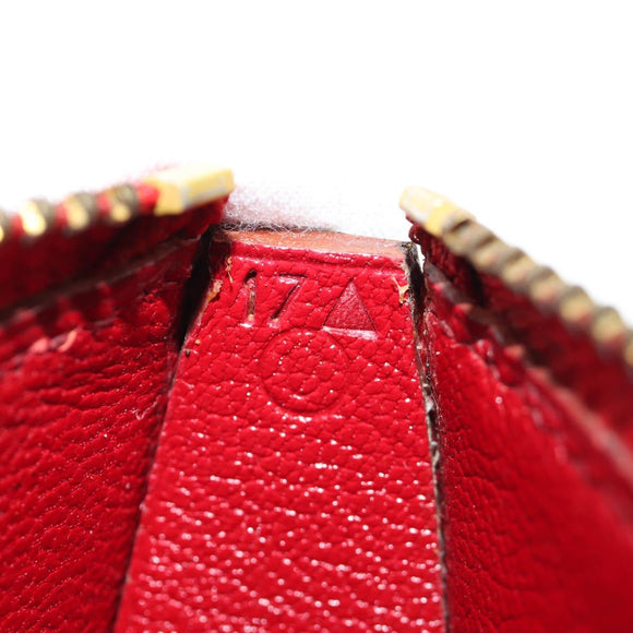 HERMES Watermelon Coin Purse Leather Red Auth 184685M