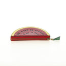 HERMES Watermelon Coin Purse Leather Red Auth 184685M-6