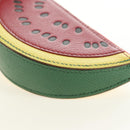 HERMES Watermelon Coin Purse Leather Red Auth 184685M-9