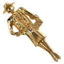 CHANEL Mademoiselle Brooch metal Gold Tone CC Auth 184687V-1