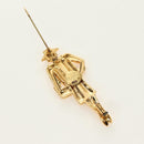 CHANEL Mademoiselle Brooch metal Gold Tone CC Auth 184687V-11