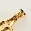 CHANEL Mademoiselle Brooch metal Gold Tone CC Auth 184687V-12