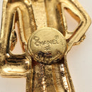 CHANEL Mademoiselle Brooch metal Gold Tone CC Auth 184687V-14
