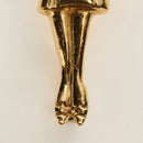 CHANEL Mademoiselle Brooch metal Gold Tone CC Auth 184687V-3