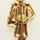 CHANEL Mademoiselle Brooch metal Gold Tone CC Auth 184687V-8