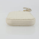 Christian Dior Heart Cannage Chain Shoulder Phone Leather White Auth 184688A-5