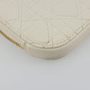 Christian Dior Heart Cannage Chain Shoulder Phone Leather White Auth 184688A-17