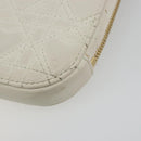 Christian Dior Heart Cannage Chain Shoulder Phone Leather White Auth 184688A-18