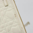 Christian Dior Heart Cannage Chain Shoulder Phone Leather White Auth 184688A-9