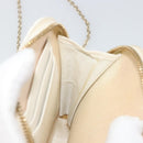 Christian Dior Heart Cannage Chain Shoulder Phone Leather White Auth 184688A-22