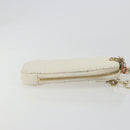Christian Dior Heart Cannage Chain Shoulder Phone Leather White Auth 184688A-3