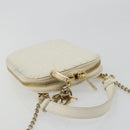 Christian Dior Heart Cannage Chain Shoulder Phone Leather White Auth 184688A-6