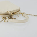 Christian Dior Heart Cannage Chain Shoulder Phone Leather White Auth 184688A-7