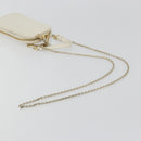Christian Dior Heart Cannage Chain Shoulder Phone Leather White Auth 184688A-8