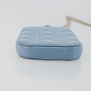 Christian Dior Cannage Phone Case Bag Patent leather Light Blue Auth 184689A-5