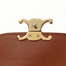 CELINE Triomphe Wallet Denim Blue Gold Auth 184693M-15