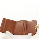 CELINE Triomphe Wallet Denim Blue Gold Auth 184693M-22