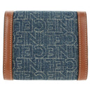 CELINE Triomphe Wallet Denim Blue Gold Auth 184693M-3