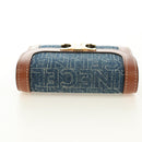 CELINE Triomphe Wallet Denim Blue Gold Auth 184693M-6
