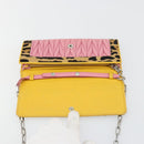 Miu Miu Matelasse Chain Shoulder Bag Leather Pink Silver Auth 184694-16