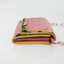 Miu Miu Matelasse Chain Shoulder Bag Leather Pink Silver Auth 184694-4