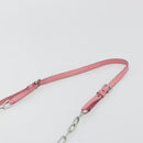 Miu Miu Matelasse Chain Shoulder Bag Leather Pink Silver Auth 184694-8