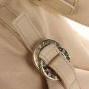 BVLGARI Chandra Hand Bag Leather 2way Beige Gold Auth 184697A-20