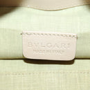 BVLGARI Chandra Hand Bag Leather 2way Beige Gold Auth 184697A-23