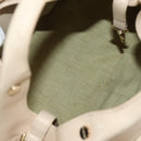 BVLGARI Chandra Hand Bag Leather 2way Beige Gold Auth 184697A-24