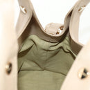 BVLGARI Chandra Hand Bag Leather 2way Beige Gold Auth 184697A-25