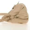 BVLGARI Chandra Hand Bag Leather 2way Beige Gold Auth 184697A-3