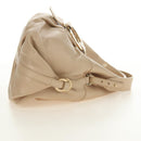 BVLGARI Chandra Hand Bag Leather 2way Beige Gold Auth 184697A-4