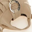 BVLGARI Chandra Hand Bag Leather 2way Beige Gold Auth 184697A-7