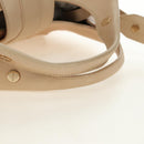 BVLGARI Chandra Hand Bag Leather 2way Beige Gold Auth 184697A-8