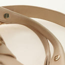 BVLGARI Chandra Hand Bag Leather 2way Beige Gold Auth 184697A-14