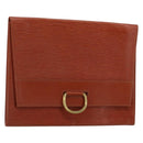 LOUIS VUITTON Epi Jena Clutch Bag Brown M52723 LV Auth 184698-1