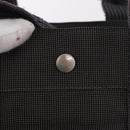 HERMES Her Line MM Hand Bag Canvas Gray Silver Auth 184699-17